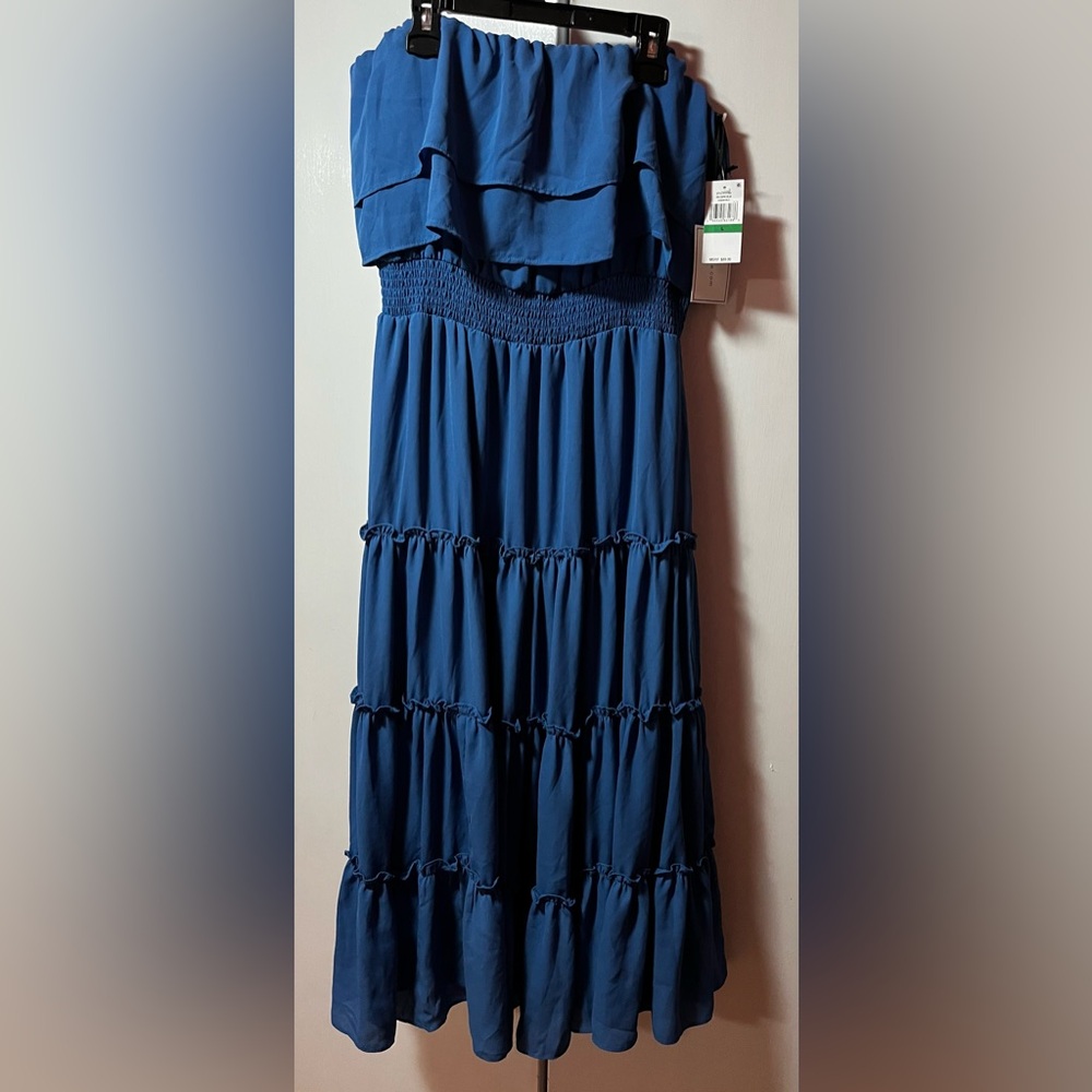 1. State Strapless Blue Maxi Dress